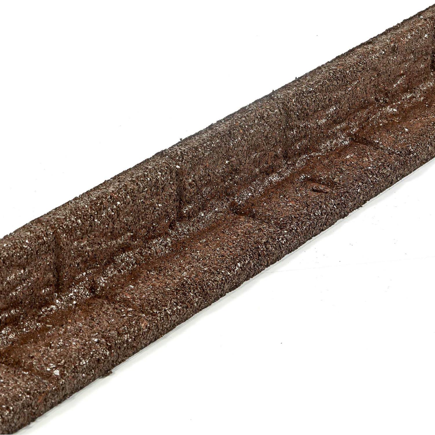 Rubberific 4-ft x 3-in Brown Rubber Landscape Edging Section - Cheap Fitting