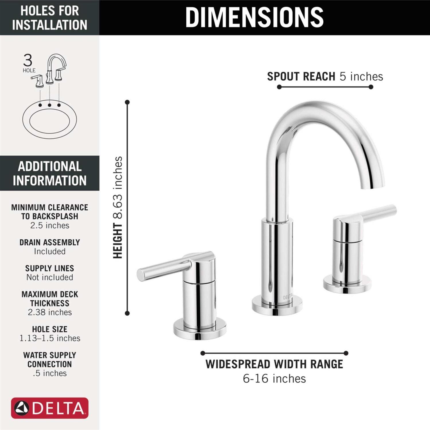 Delta Nicoli Two Handle Widespread Bathroom Faucet - Cheap Fitting