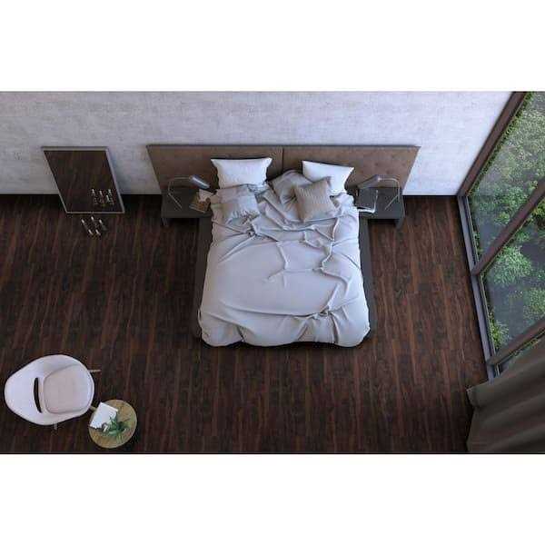 A&A Surfaces AA Surfaces Woodlett Aged Walnut 6 in. x 48 in. Glue Down Luxury Vinyl Plank Flooring - Cheap Fitting