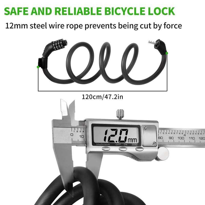 Electric Scooter Lock HAONAIMO 4 Feet Bike Lock Cable Lock Scooter Locks Anti Theft 4 Digit Resettable Combination Coiling Scooter Lock for Xiaomi - Cheap Fitting