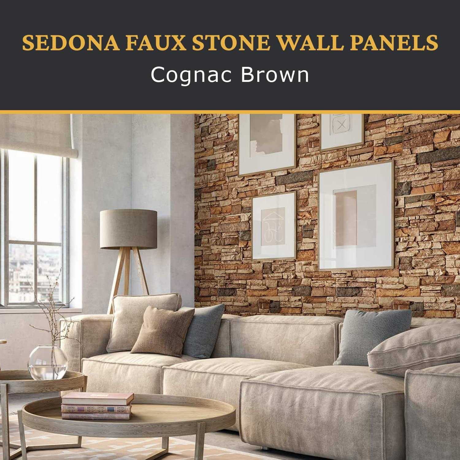 AZ Faux Faux Stacked Stone 3D Textured Wall Panel Sample Sedona 8 inchL x 8 inchH - Cheap Fitting