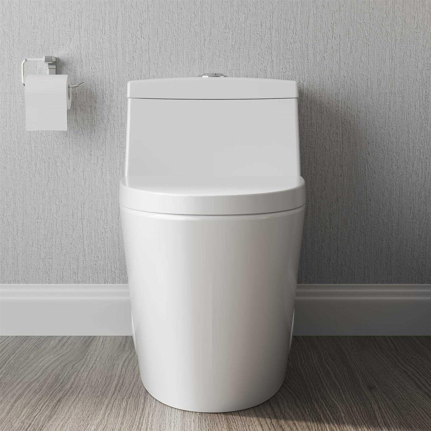 DeerValley DV-1F52636 Prism Dual-Flush Elongated One-Piece Toilet with Glazed Surface - Cheap Fitting