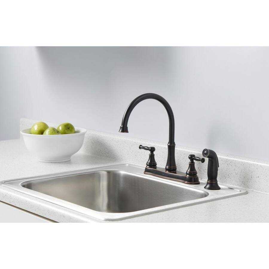 Glacier Bay Fairway Double-Handle Standard Kitchen Faucet with Side Sprayer 1000 002 226 - Cheap Fitting