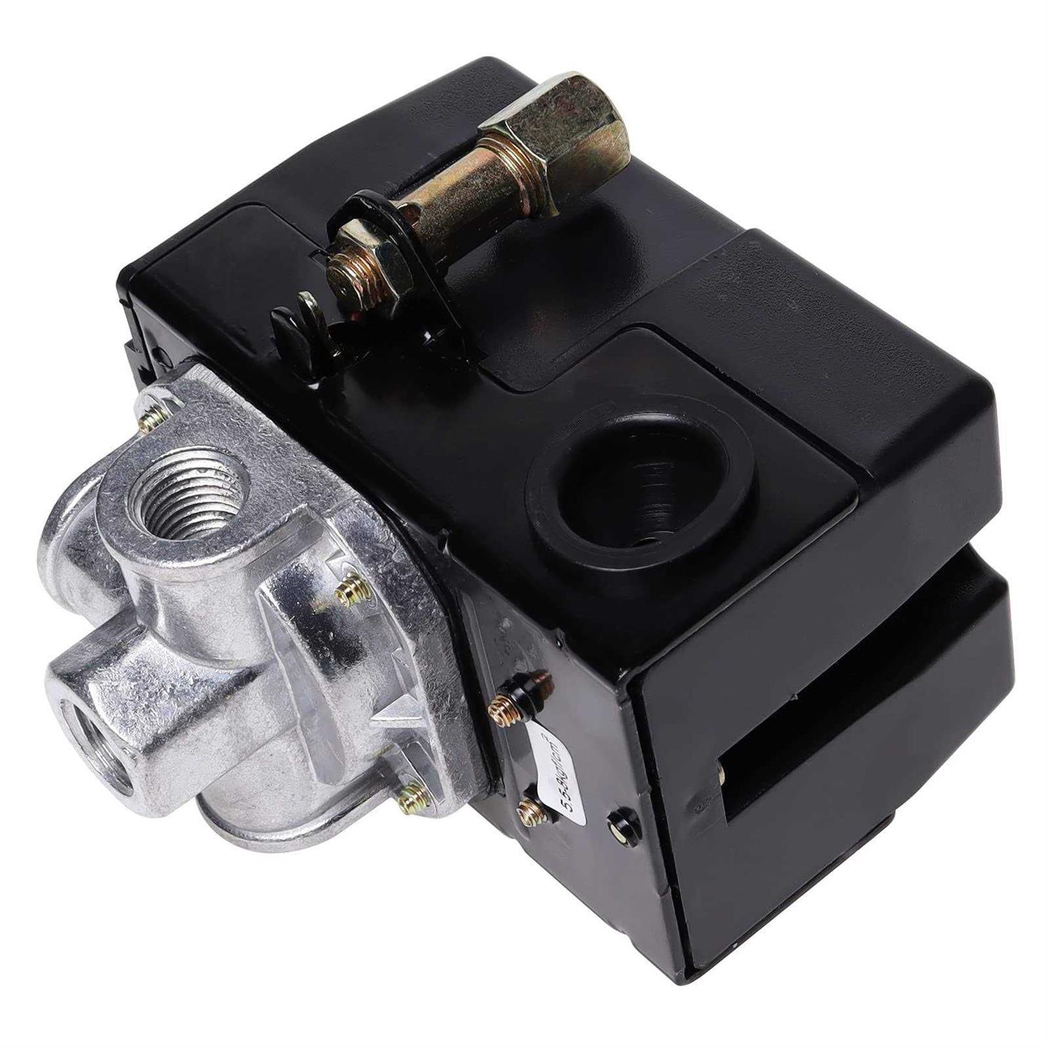 Air Compressor Pressure Switch 95-125 PSI Control Unloader LF10-4H 95-125 PSI 20A 4 Port Pressure Control Switch Valve NPT 1/4 - Cheap Fitting