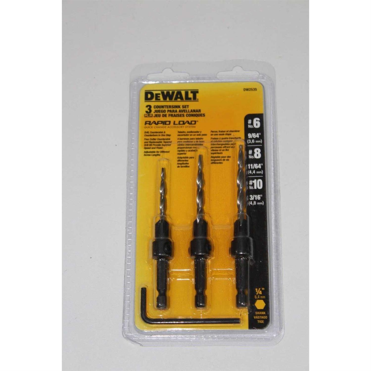 Dewalt 3 Piece Countersink Set DW2535 - Cheap Fitting