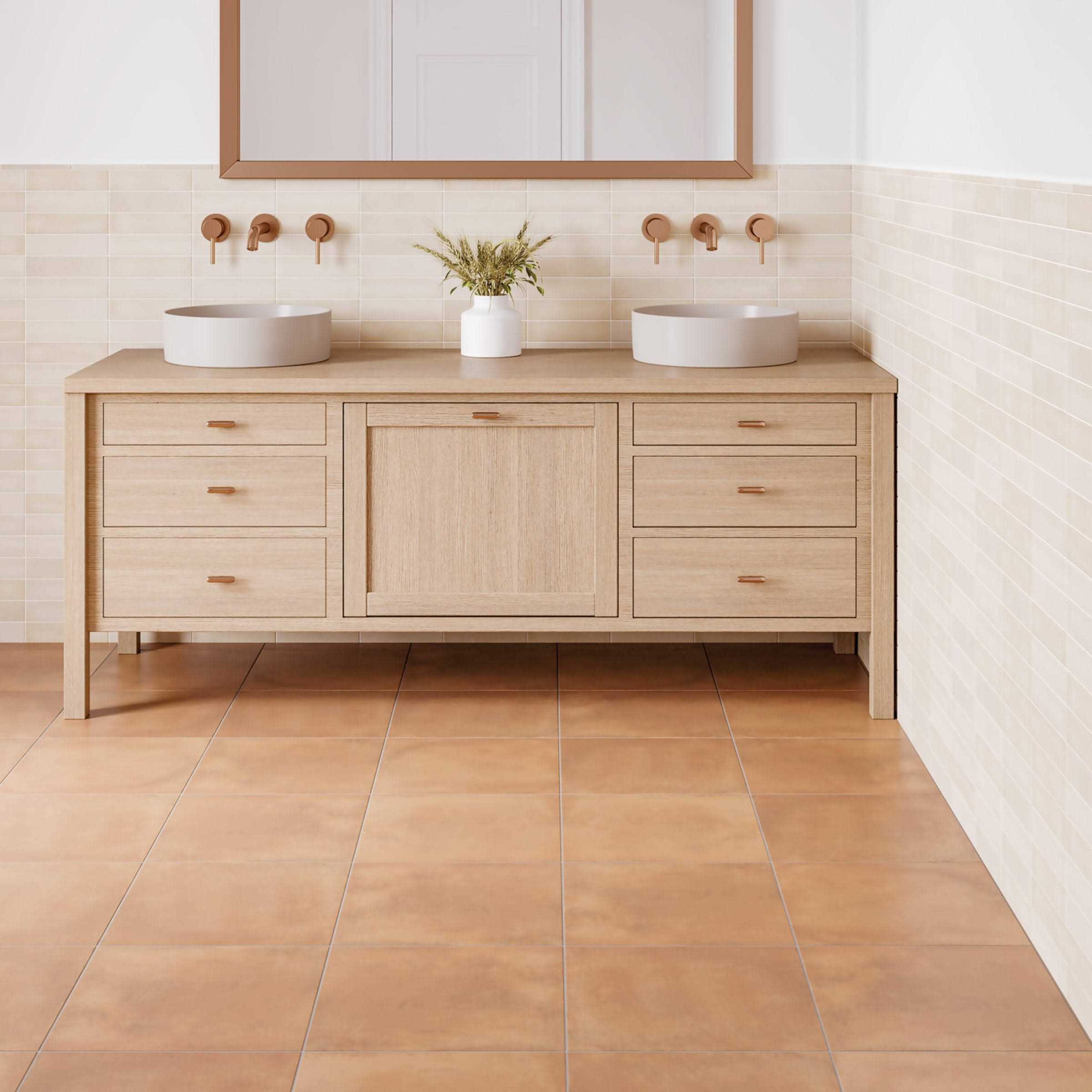 Bedrosians Cotto Nature 14 x 14 Floor & Wall Tile - Cheap Fitting