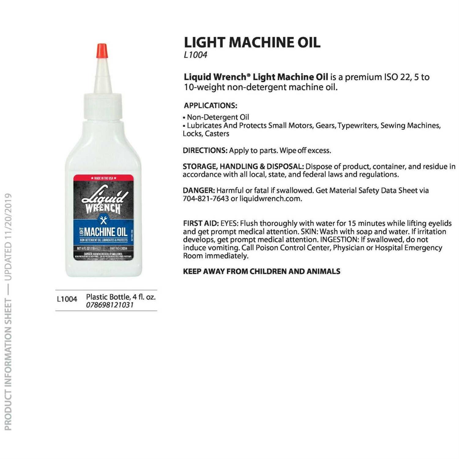 Liquid Wrench Light Machine Oil - Cheap Fitting