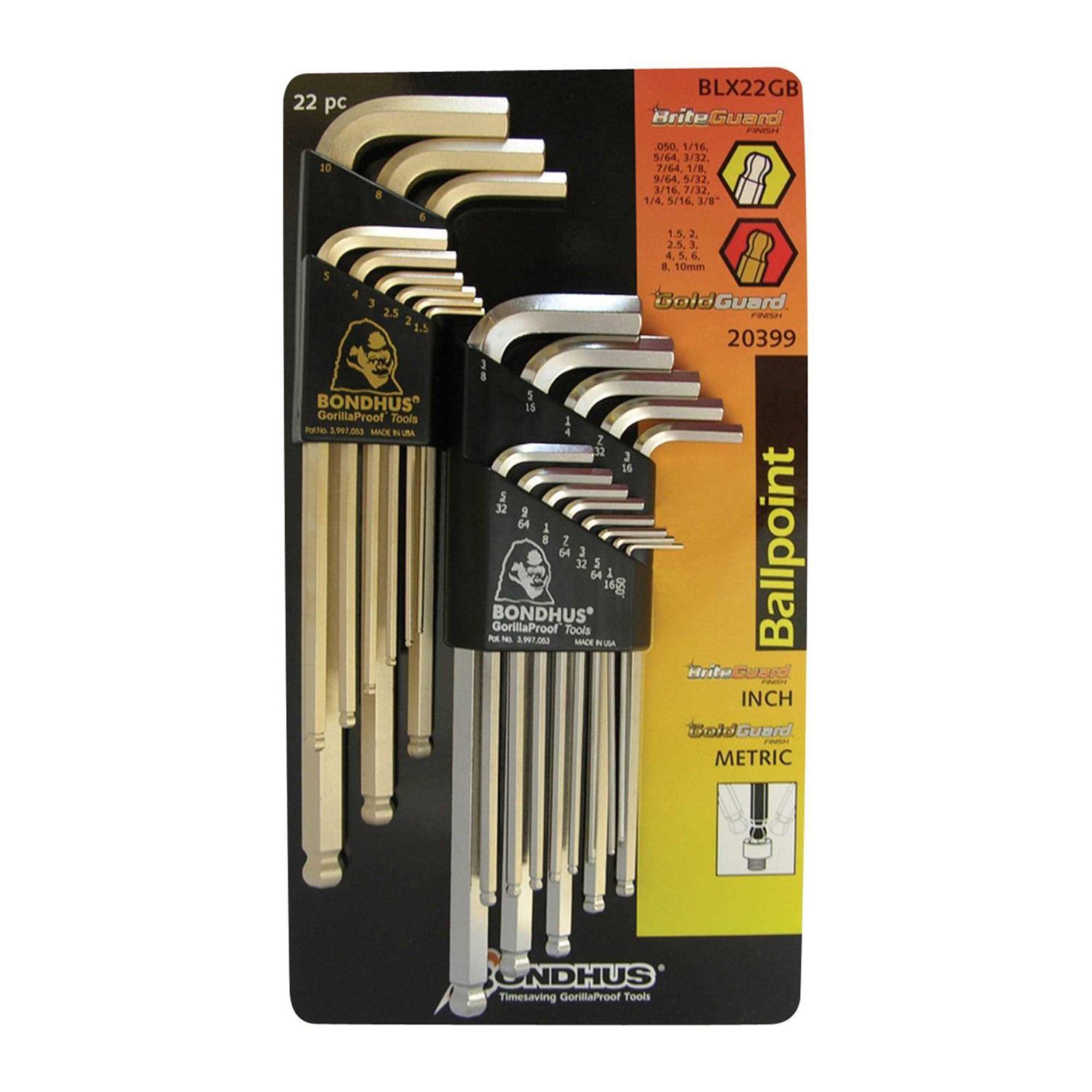 Bondhus 20399 Ball End L-Wrench DoublePK w/BriteGuard - Cheap Fitting