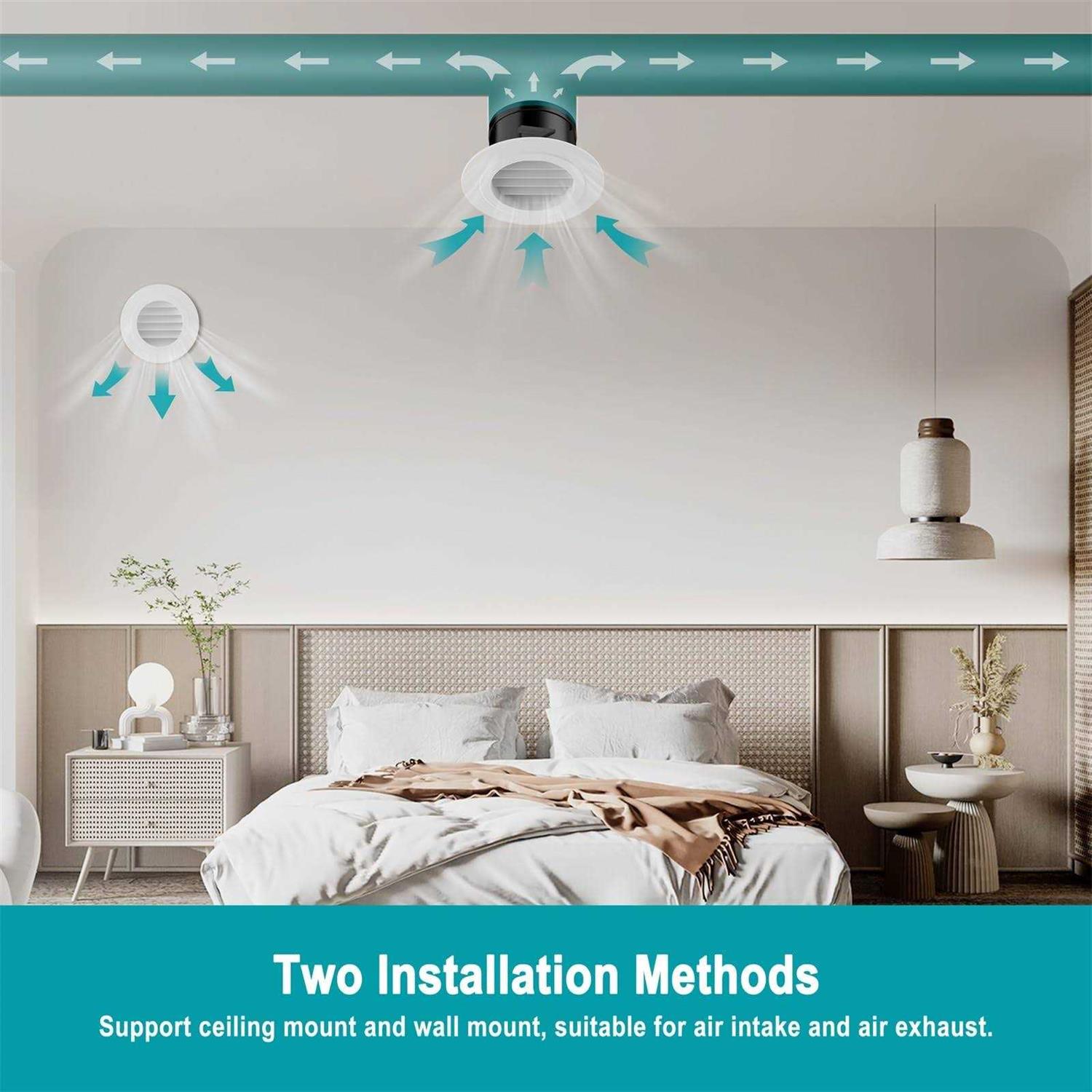 HG Power 3 Inch Round Air Vent ABS Louver Grille Cover with Built-in Screen Mesh - Cheap Fitting