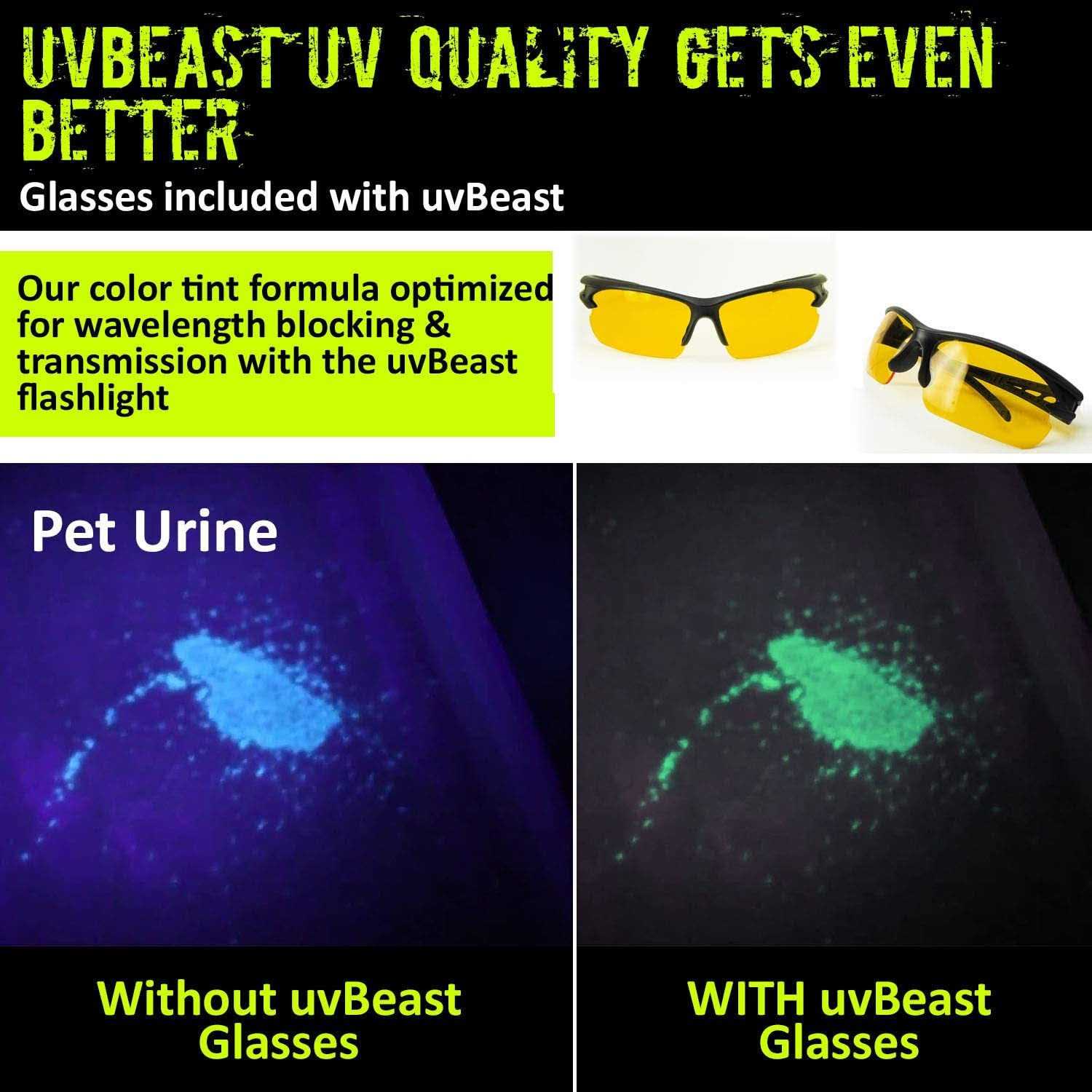 uvBeast V2 Black Light UV Flashlight with HIGH Definition with Flood Effect 385-395nm UV Best for Commercial/Domestic Use Works Even in Ambient - Cheap Fitting