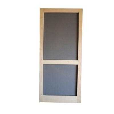 Screen Tight 30 in. x 80 in. Woodcraft Wood Unfinished Reversible Hinged Screen Door - Cheap Fitting