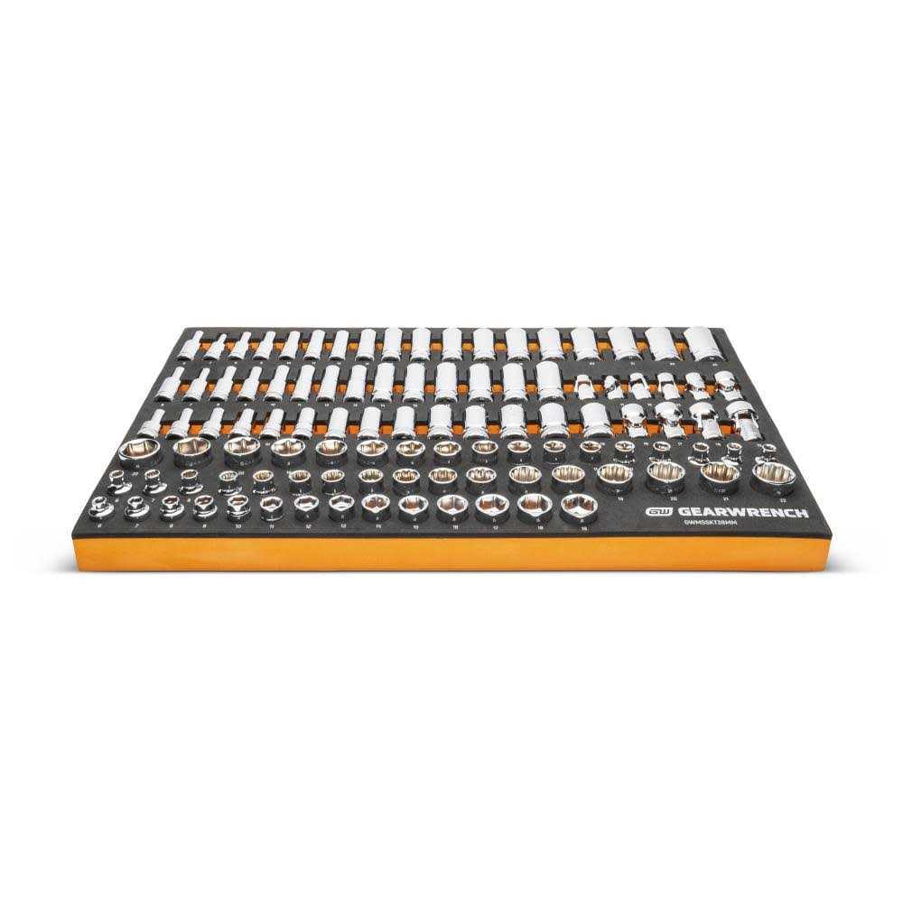 Gearwrench 104 Piece 3/8” Drive Master Metric Socket Set in Foam Storage Tray GWMSSKT38MM - Cheap Fitting
