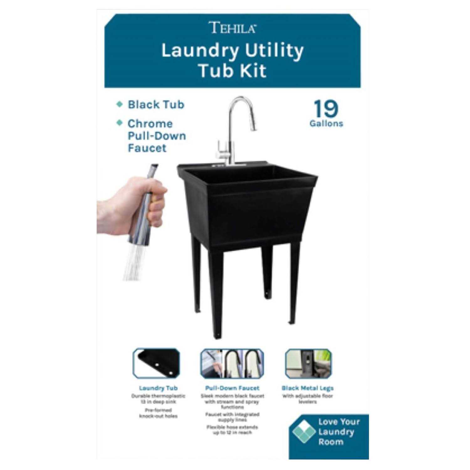 Tehila 22.875 in. W X 23.5 in. D Freestanding Plastic Laundry Tub 4007467 - Cheap Fitting