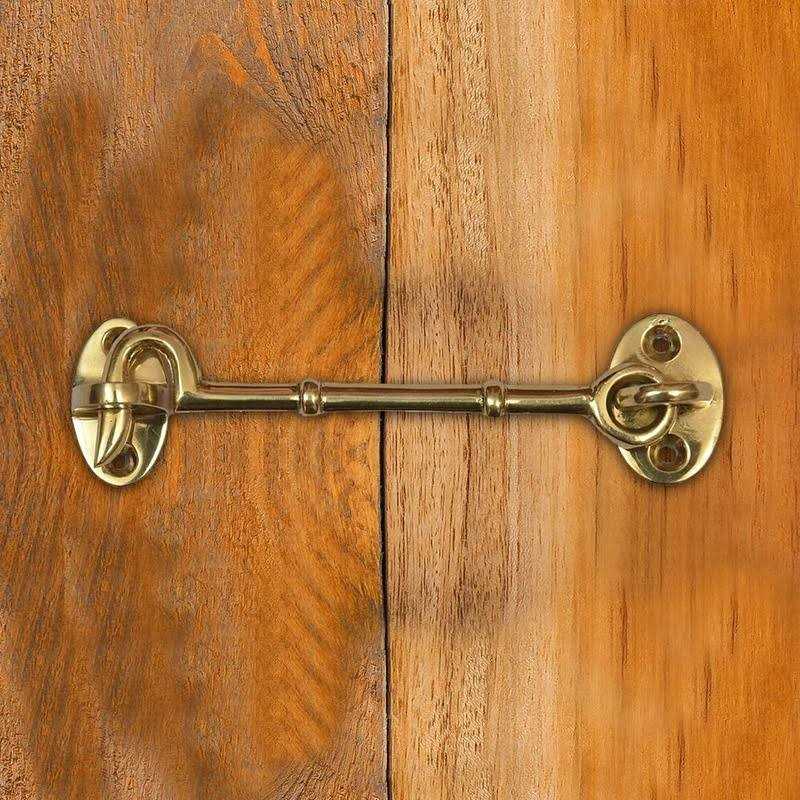 A29 Cabin Hook, 2 3/4 inches Brass Latch, Cabin Door Gate Latches, Window Sash Catch Hook Lock Barn Door Locks and Latches - Cheap Fitting
