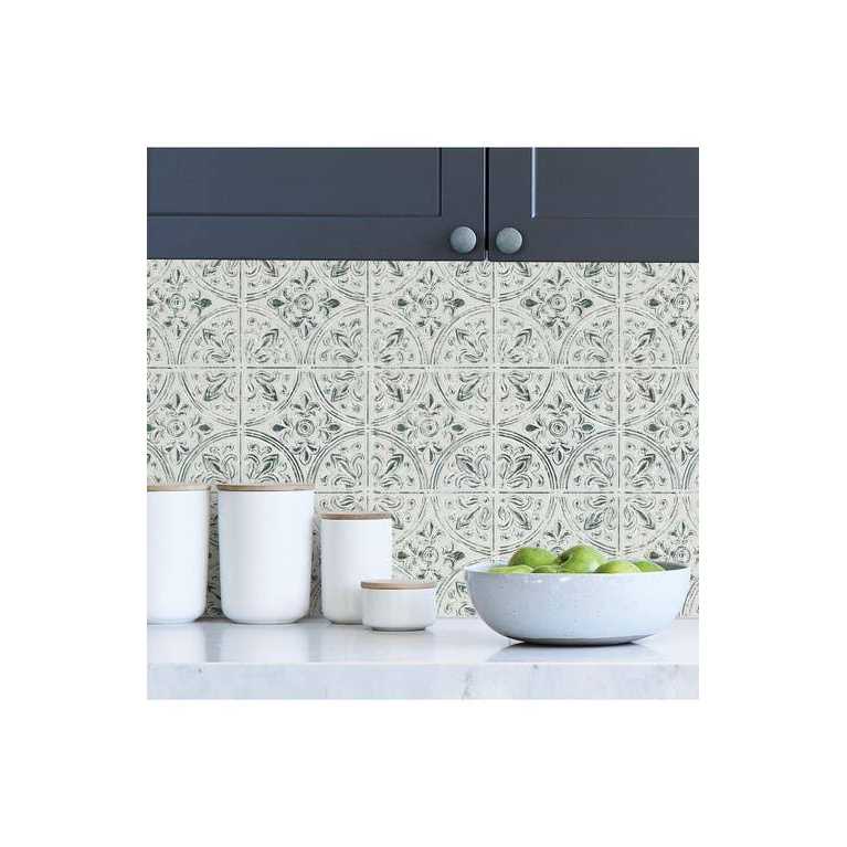 InHome Chelsea Antique White Peel & Stick Tin Tiles - Cheap Fitting