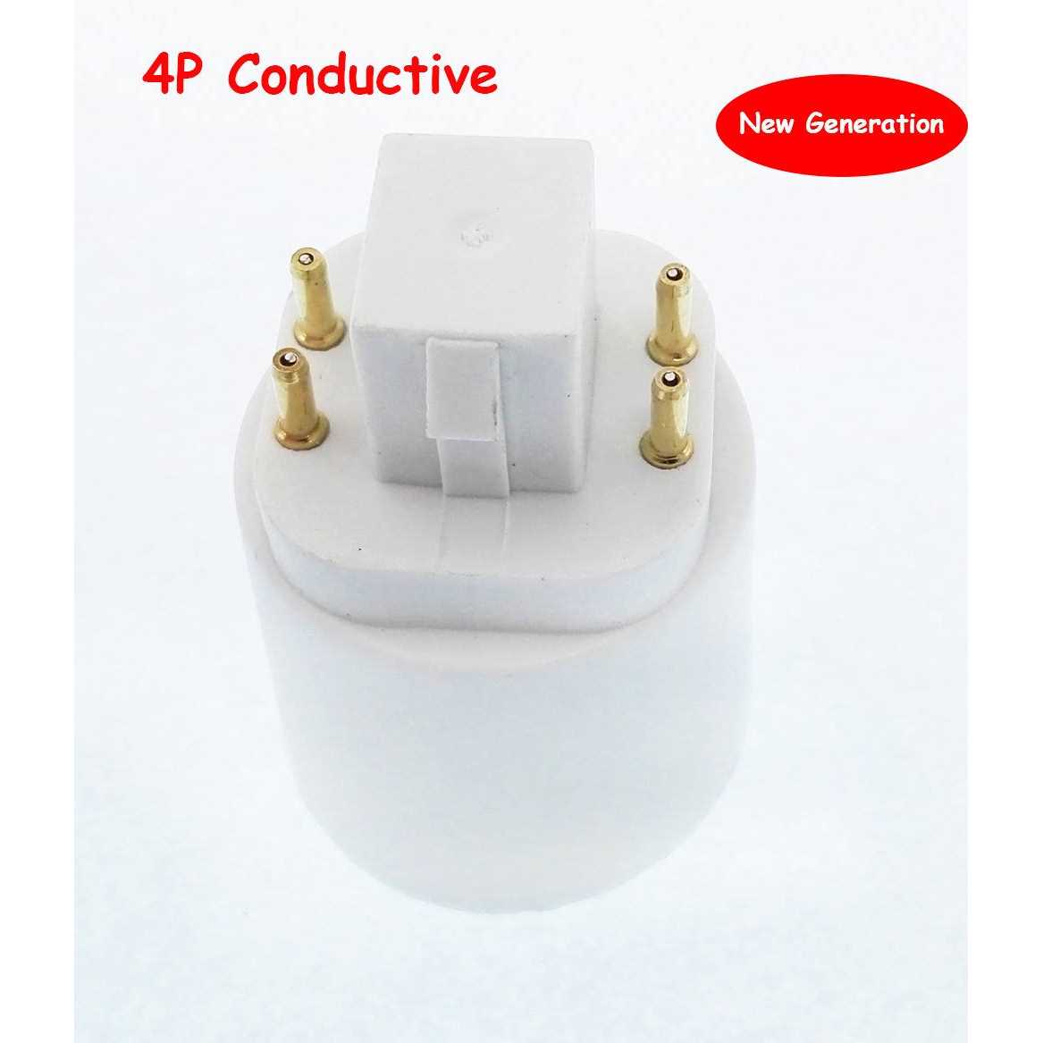 10pcs E-Simpo 4Pin Gx24q CFL to E26/E27 Lamp Base Socket Adapter Converter.Need Rewire to Bypass Ballast to Avoid Burnt Smell Flick - Cheap Fitting