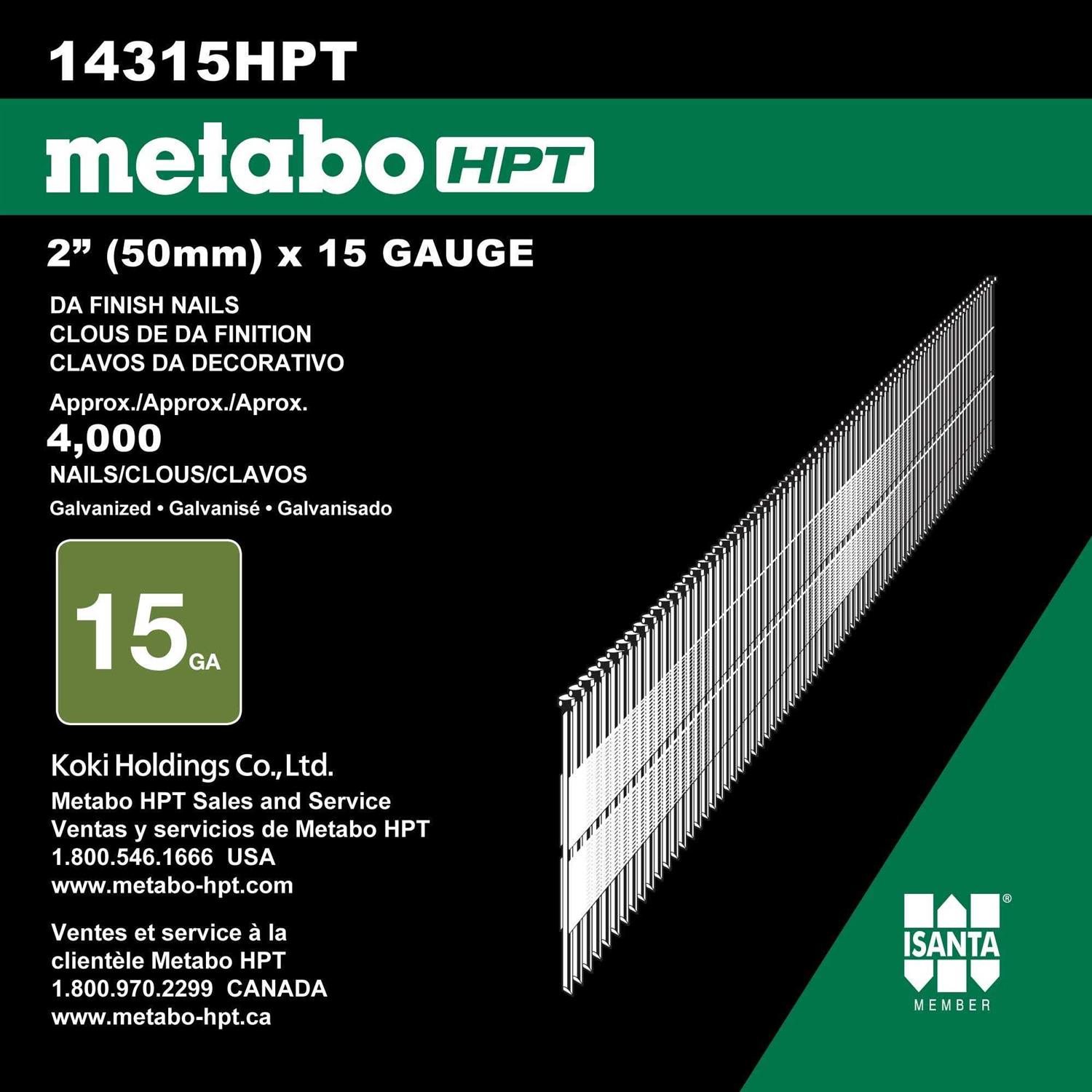 Metabo HPT 2-in 15-Gauge Angled Electro-Galvanized Collated Finish Nails 14315HPT - Cheap Fitting