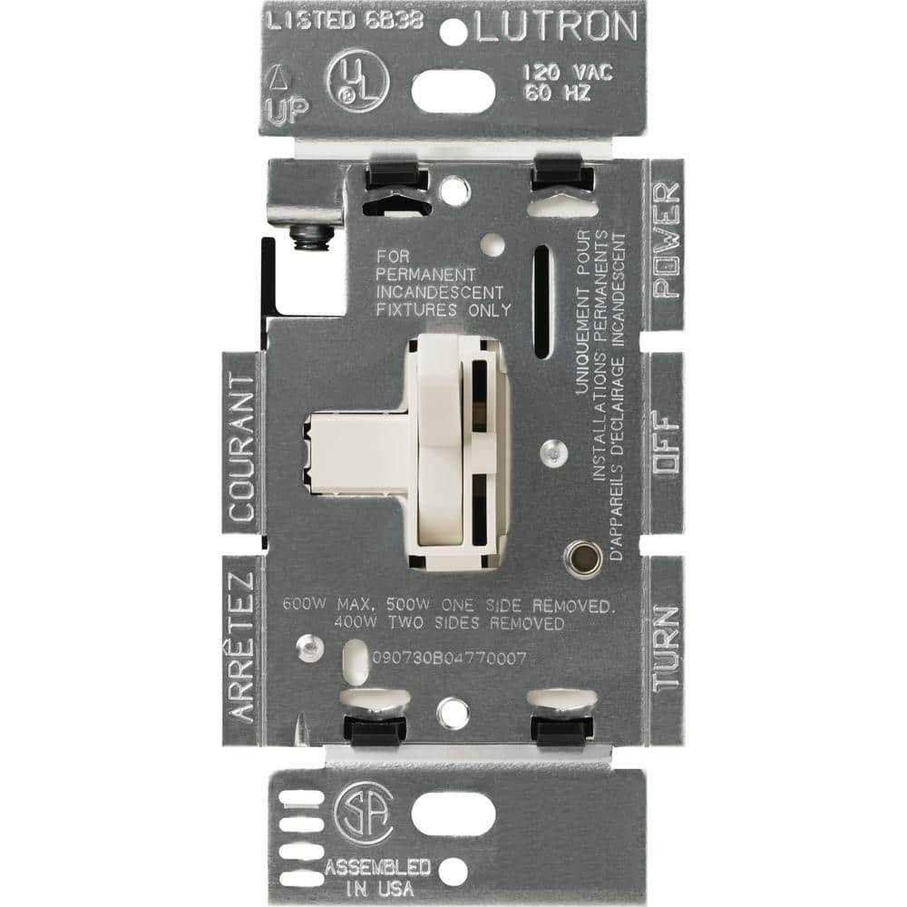 Lutron Toggler Eco-Dim Dimmer Switch, 600-Watt Incandescent/Single-Pole or 3-Way TG-603PGH-LA - Cheap Fitting