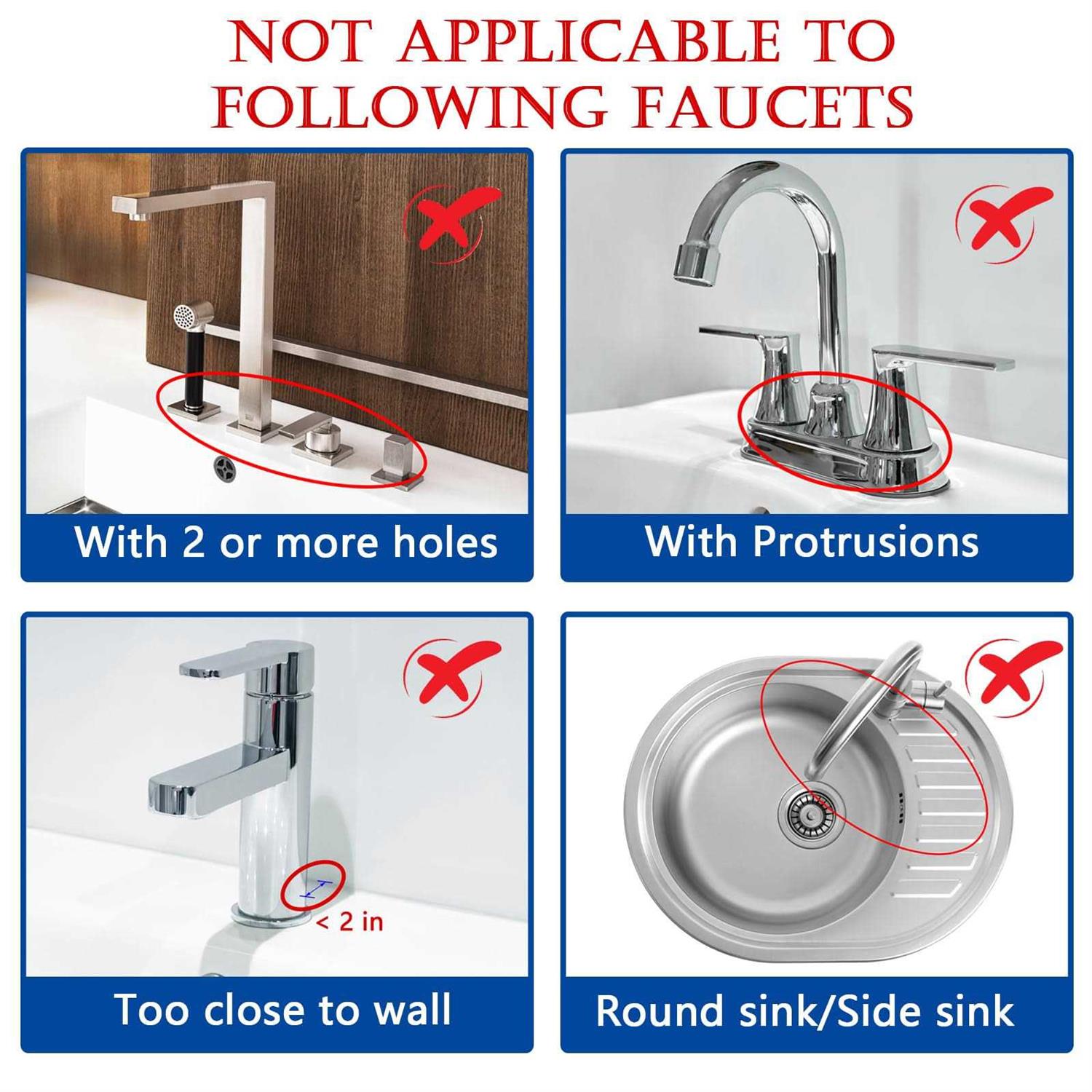 Meiliweser Silicone Faucet Splash Guard Gen 2 Outlet & Slope Upgraded Faucet Water Catcher Mat - Cheap Fitting