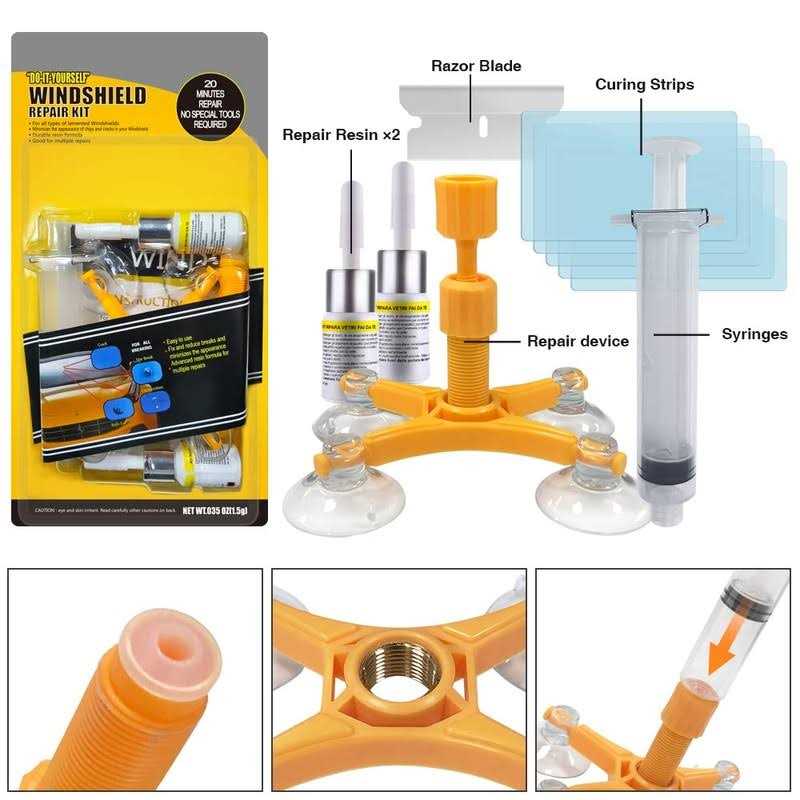 LTGABA Windshield Repair Kit Windshield Chip Repair Kit Glass Repair Kit with 2pcs Windshield Repair Resin for Fix Auto Glass Windshield Crack Chip - Cheap Fitting