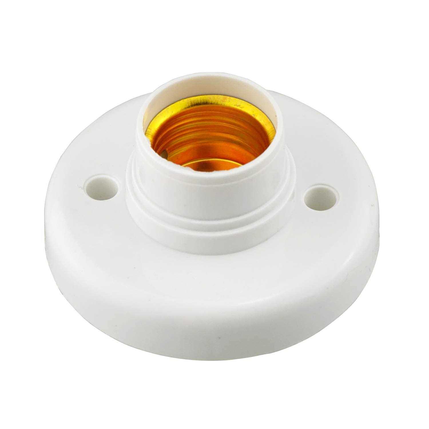 Hanpearl Round E27 White LED Lamp Screw Base Halogen Bulb Holder Converter Light Bulb Base Lamp Socket Adapter - Cheap Fitting