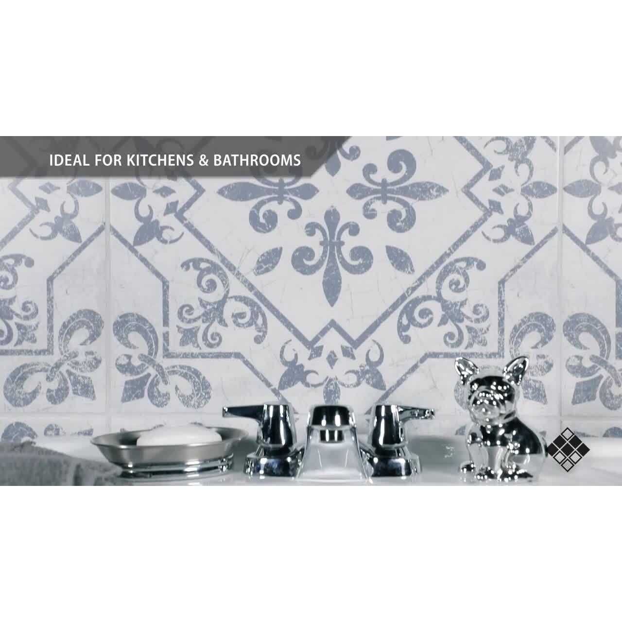 Merola Tile Atlantic Azul Ceramic Floor and Wall Tile - Cheap Fitting