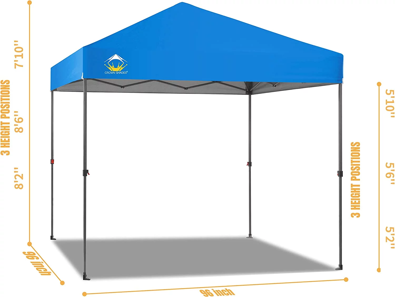 CROWN SHADES Patented 8ft x 8ft Top Stright Leg Outdoor Pop up Portable Shade Instant Folding Canopy with Carry Bag, White - Cheap Fitting