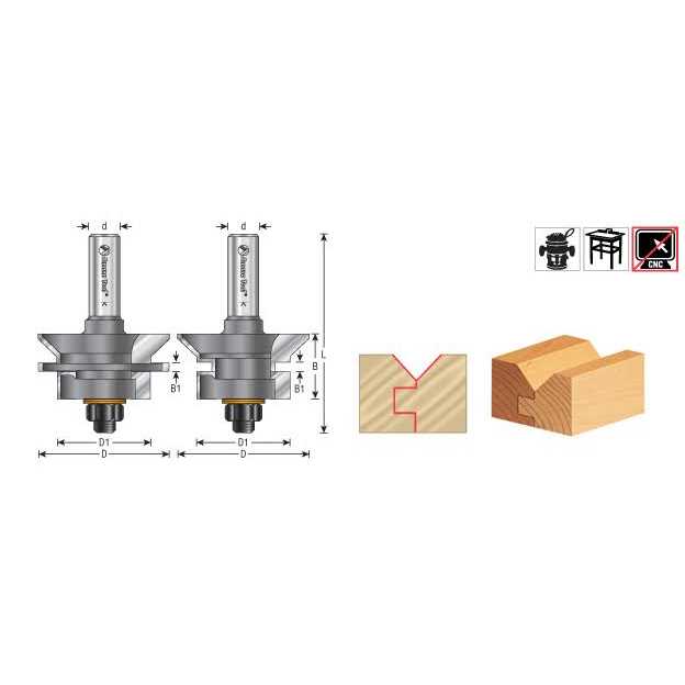 Amana 55346 Carbide Tipped Adjustable V Panel 1-11/64 D x 1-1/8 CH x - Cheap Fitting