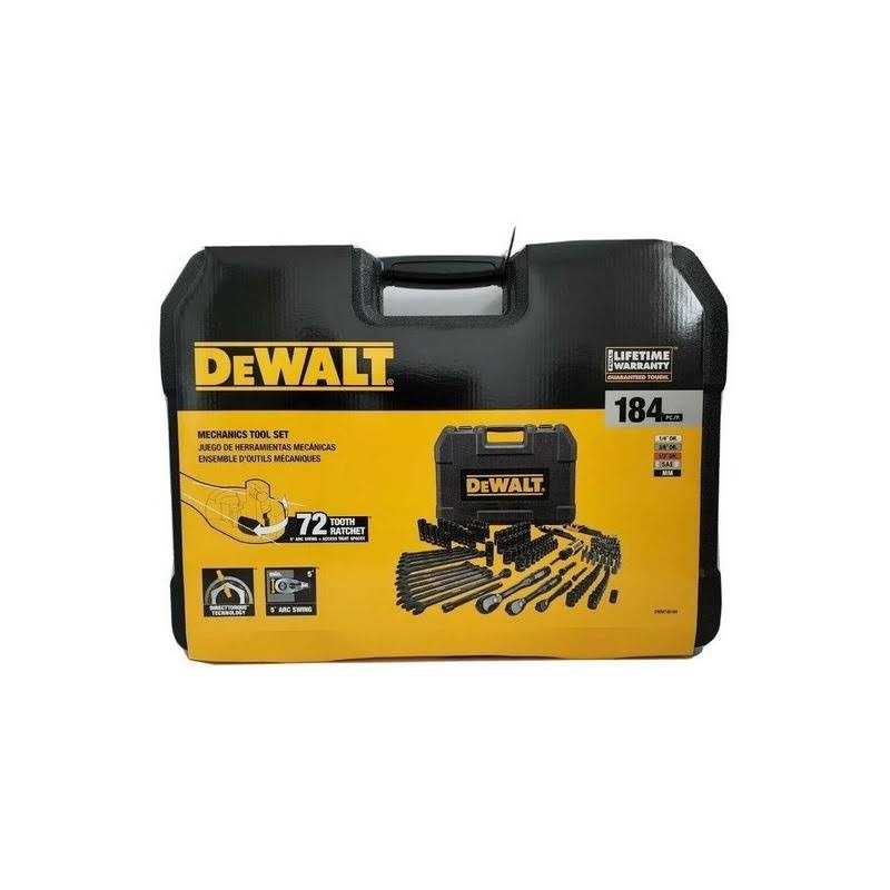 Dewalt DWMT45184 Black Chrome 184-piece Mechanics Tool Set - Cheap Fitting
