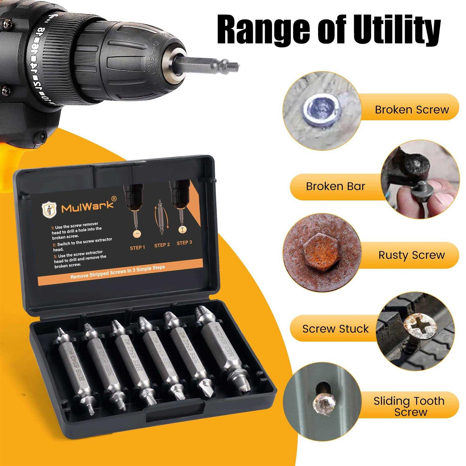 Gifts for Men, Damaged Screw Extractor Set High Speed Stripped Screw Removal Tool for Rusty and Broken Nuts & Bolts - Cheap Fitting