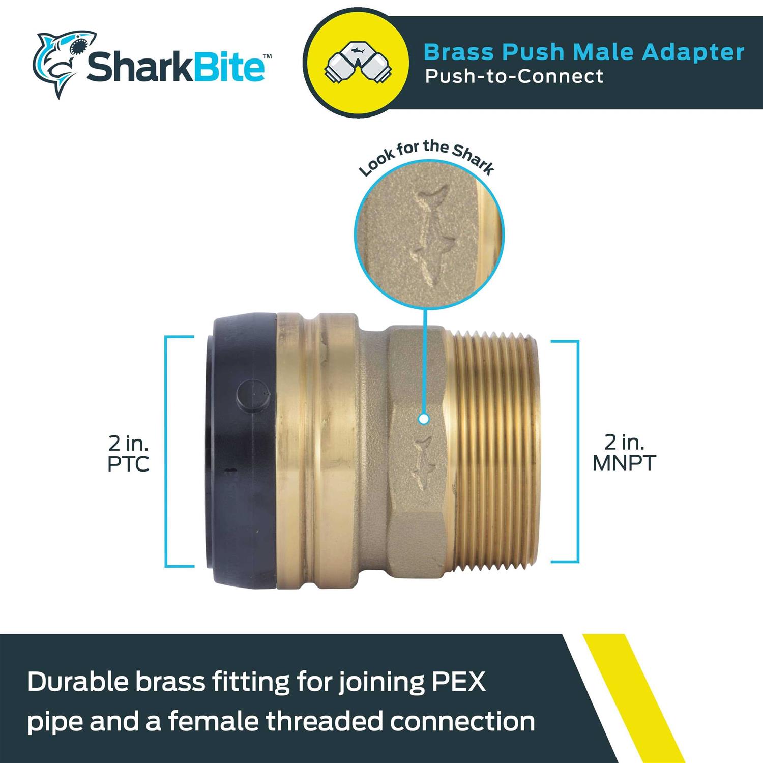 SharkBite Push to Connect 1-1/4 in. 1-1/4 in. Dia. Male Connector UXL113532M - Cheap Fitting