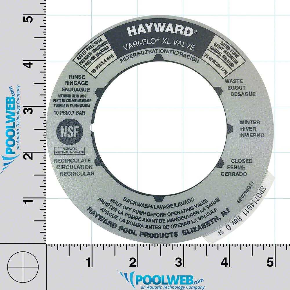 Hayward SPX0714G Valve Label - Cheap Fitting