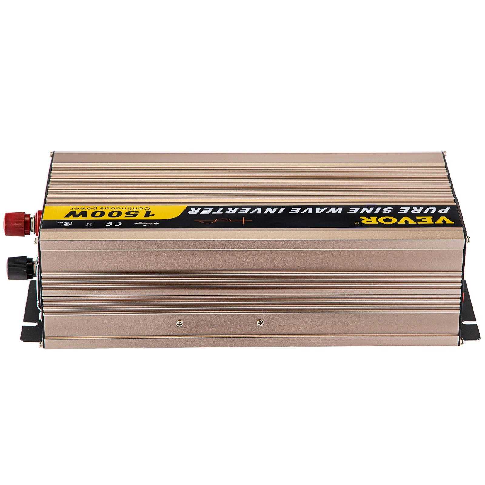 VEVOR Pure Sine Wave Inverter 1500 Watt Power Inverter DC 12V to AC 110V Car Inverter with Lcd Display 5V Usb Port AC Outlets Power Converter CZXNBQD1.5KW-SBMFV9 - Cheap Fitting