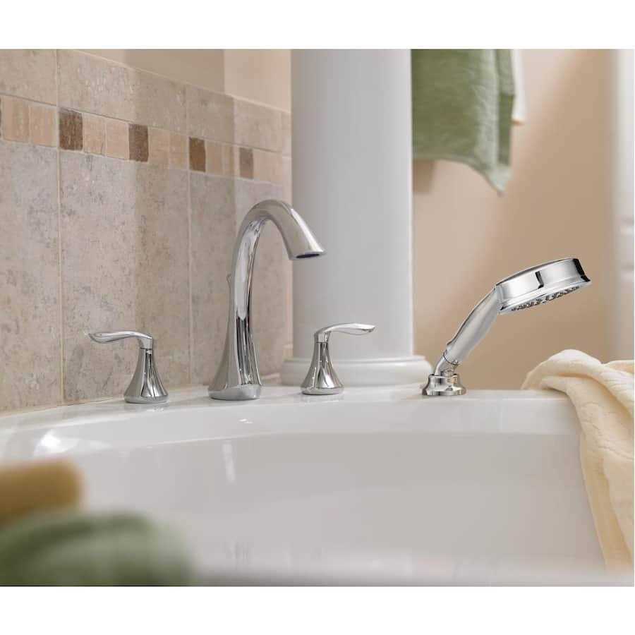 Moen Eva Two-Handle Roman Tub Faucet Trim with Hand Shower T944 - Cheap Fitting