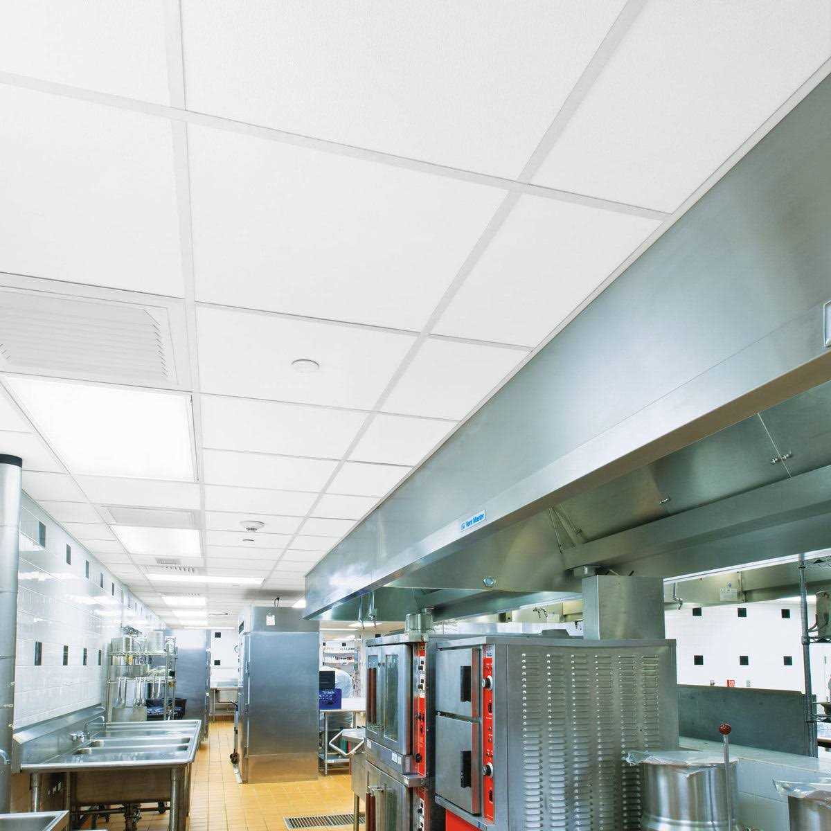KITCHEN ZONE Ceiling Tiles 672 Kanopi by Armstrong Ceilings Square Lay-In 15/16 - Cheap Fitting