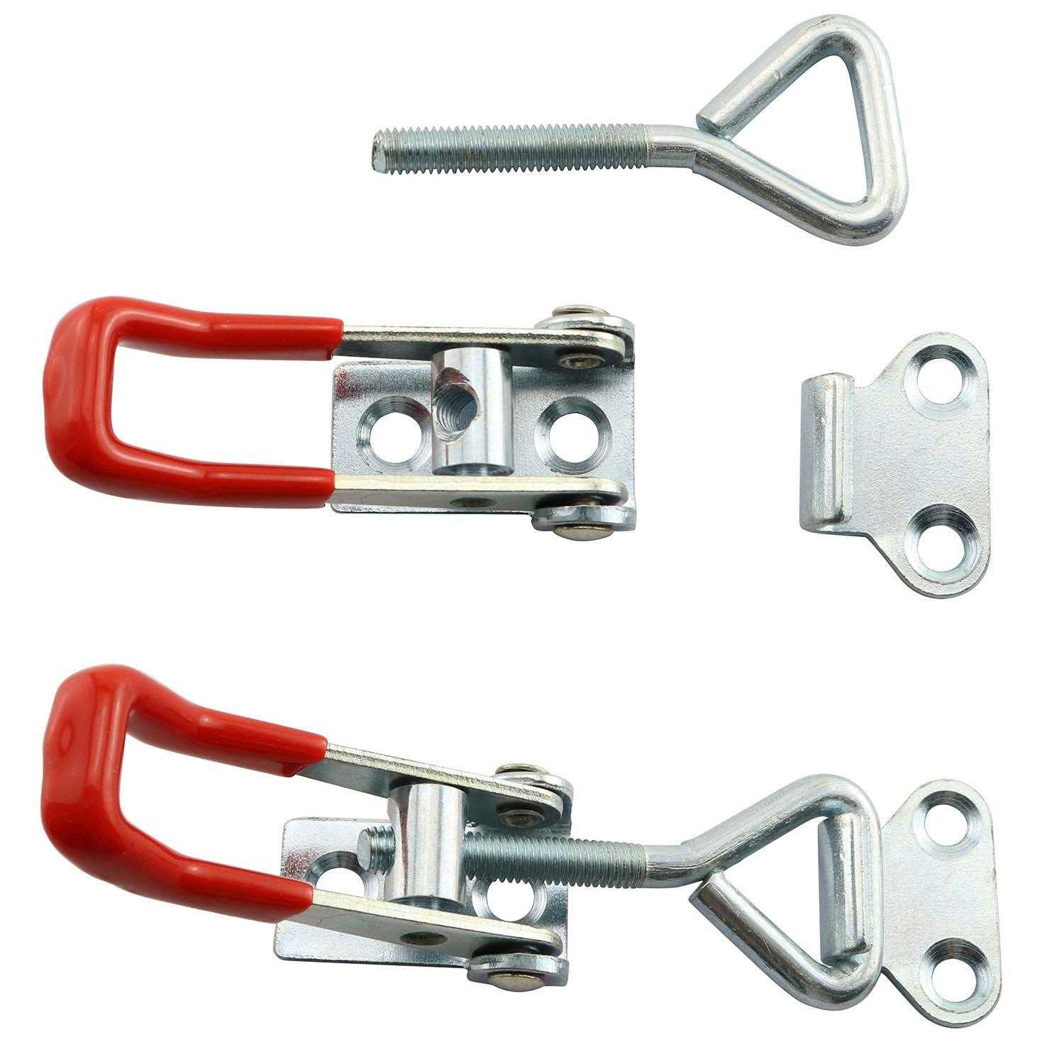 Tegg 4PCS Latch Catch Cabinet Boxes Handle Toggle Lock Clamp Hasp Silver 4001 - Cheap Fitting