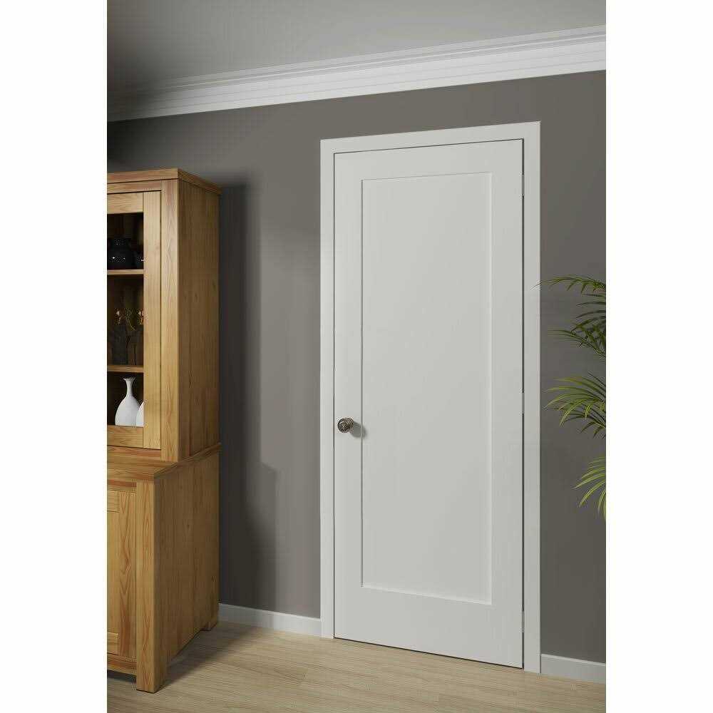 Frameport Paneled Solid Manufactured Wood Primed Shaker Slab Standard Door - Cheap Fitting
