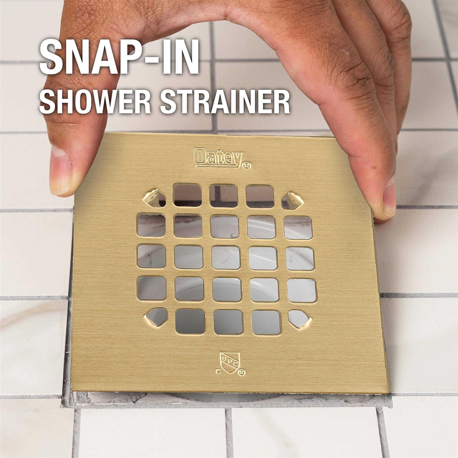 Oatey 4-1/4 in. Snap-Tite Universal Square Shower Strainer - Cheap Fitting