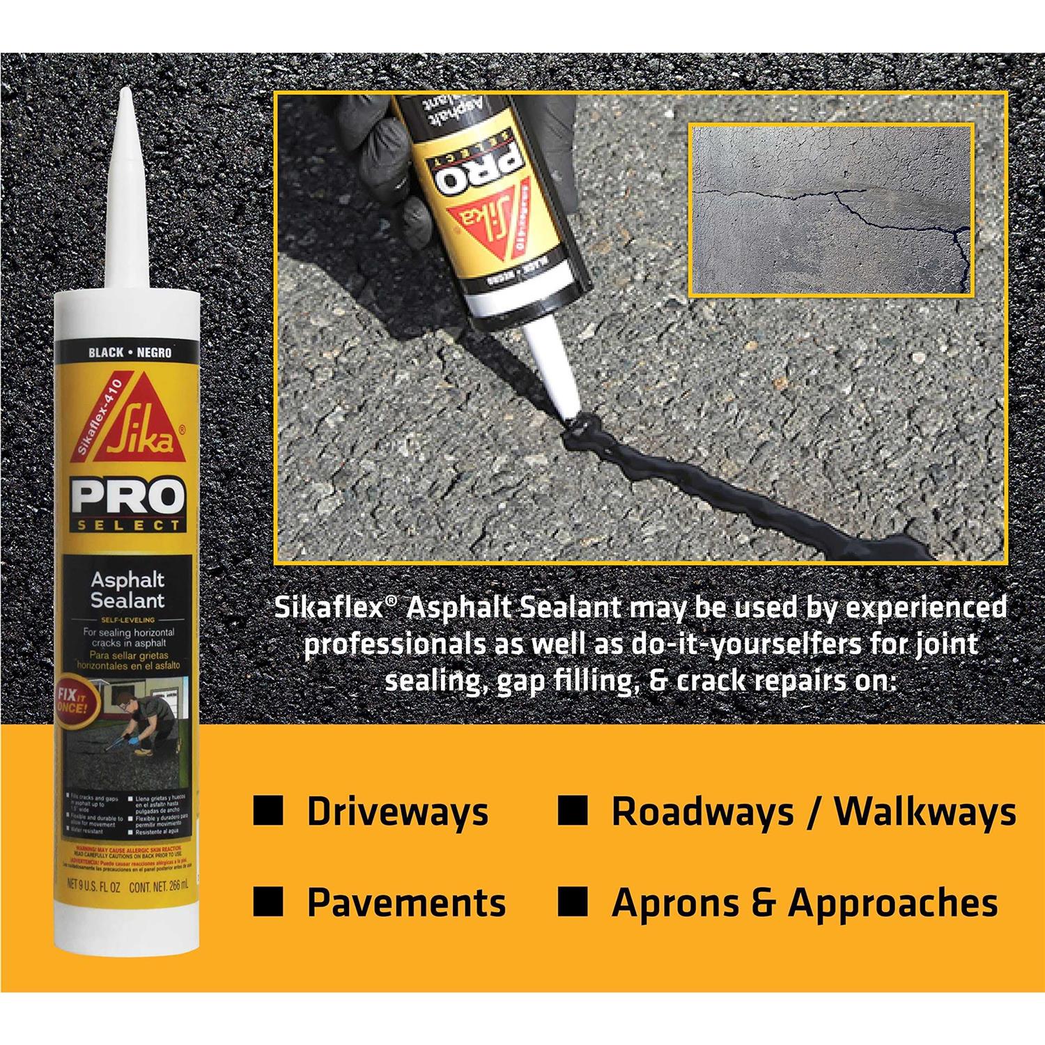 Sikaflex-410 Asphalt Sealant Black self-Leveling Hybrid Sealant for Filling Cracks - Cheap Fitting