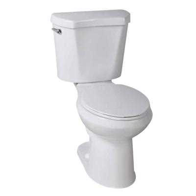 Glacier Bay 10 in. Rough-in 2-Piece 1.28 GPF High Efficiency Single Flush Round Front All-in-One Toilet in White, Seat Included - Cheap Fitting