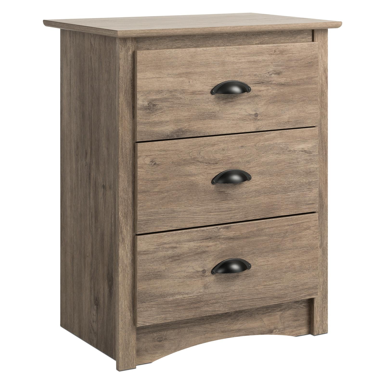 Prepac Sonoma Modern 3 Drawer Tall Bedroom Nightstand, Black - Cheap Fitting