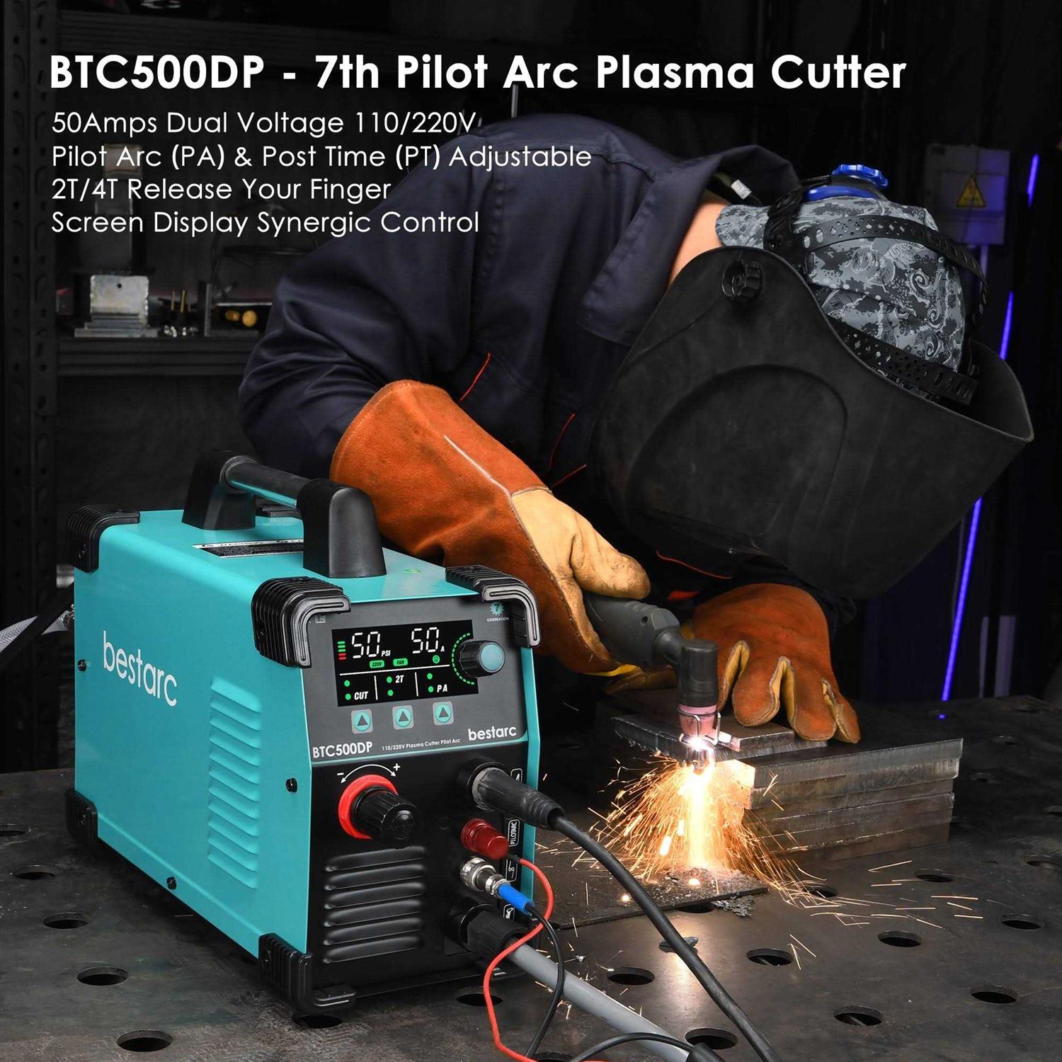 bestarc Plasma Cutter Pilot Arc BTC500DP 7th Generation 50Amps Screen New - Cheap Fitting