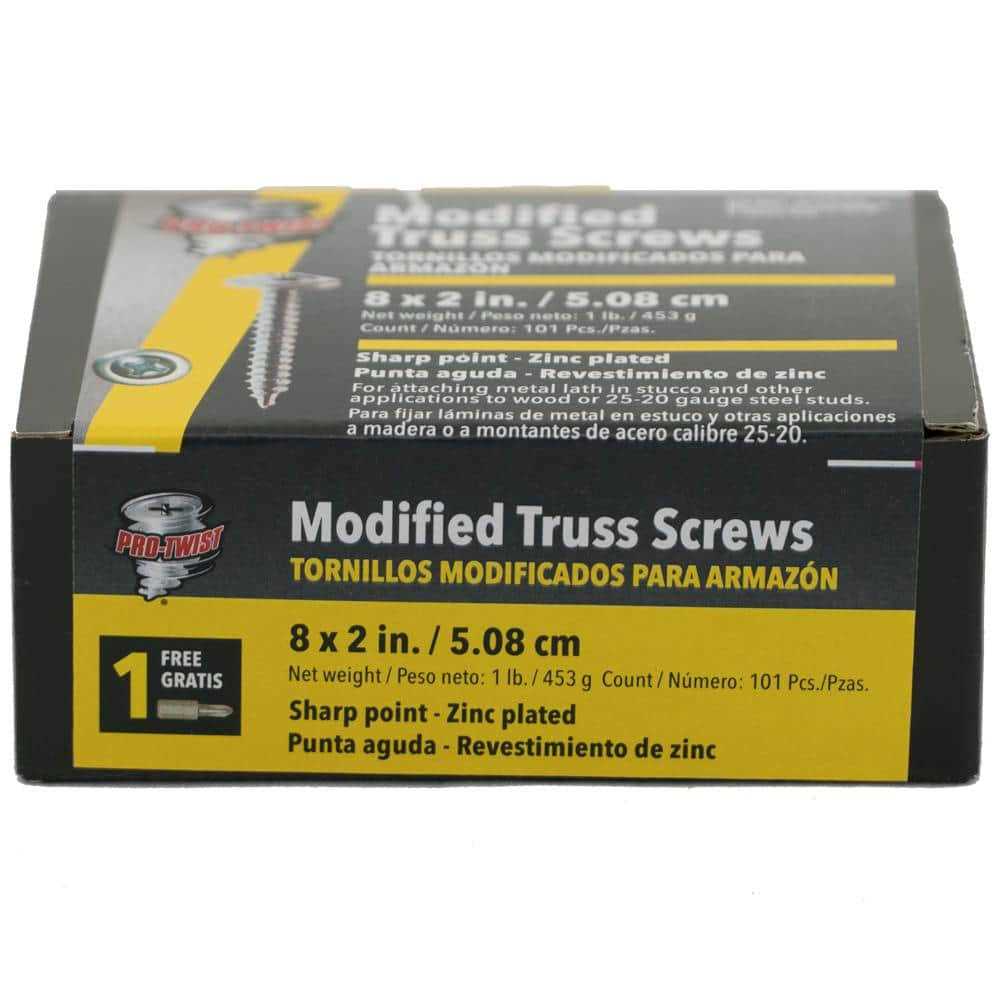 Grip-Rite Pro-Twist No. 8 x Phillips Truss Head Lath Screws 1 lb NMT2001 - Cheap Fitting