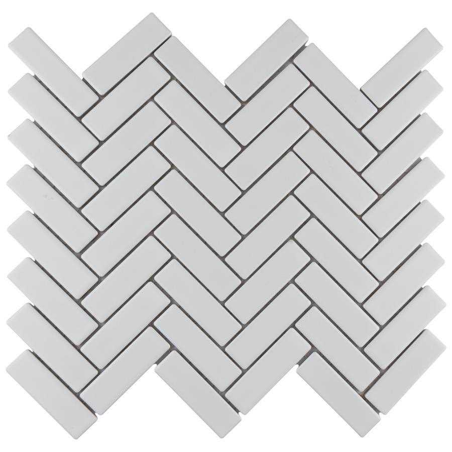 Merola Tile Metro Brick Herringbone White 12-1/2 in. x 10-5/8 in. Porcelain Mosaic Tile - Cheap Fitting