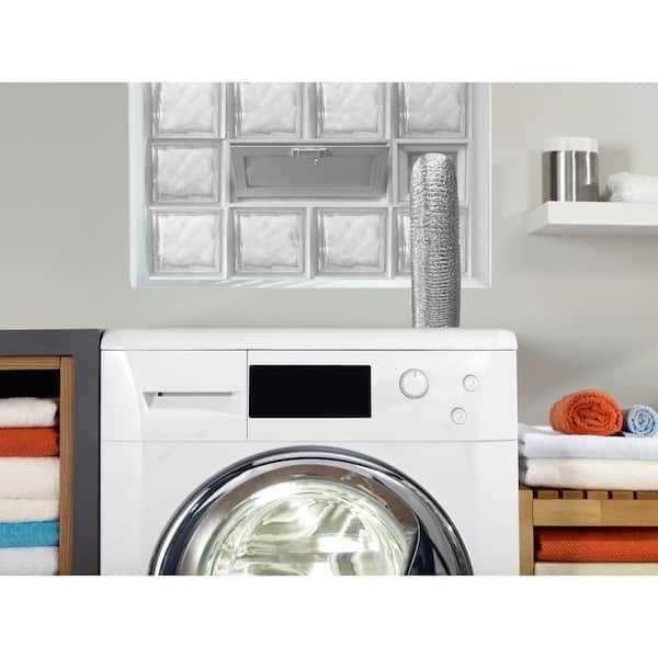 Clearly Secure 31 in. x 3.125 in. Frameless Wave Pattern Vented Glass Block Window with Dryer Vent - Cheap Fitting