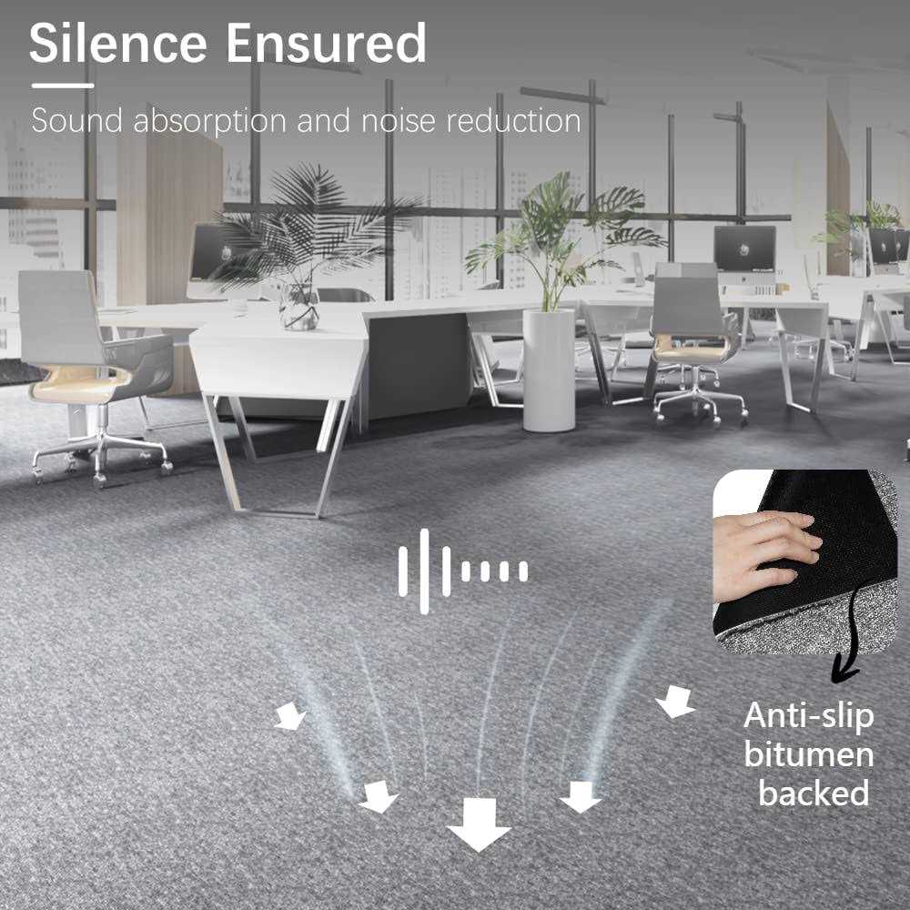 Nisorpa Heavy Duty Carpet Squares with Tapes 20×20 inch Dark Grey 20 Pack Commercial Carpet Repeated Use Floor Tile Washable Mat Bitumen Backed - Cheap Fitting