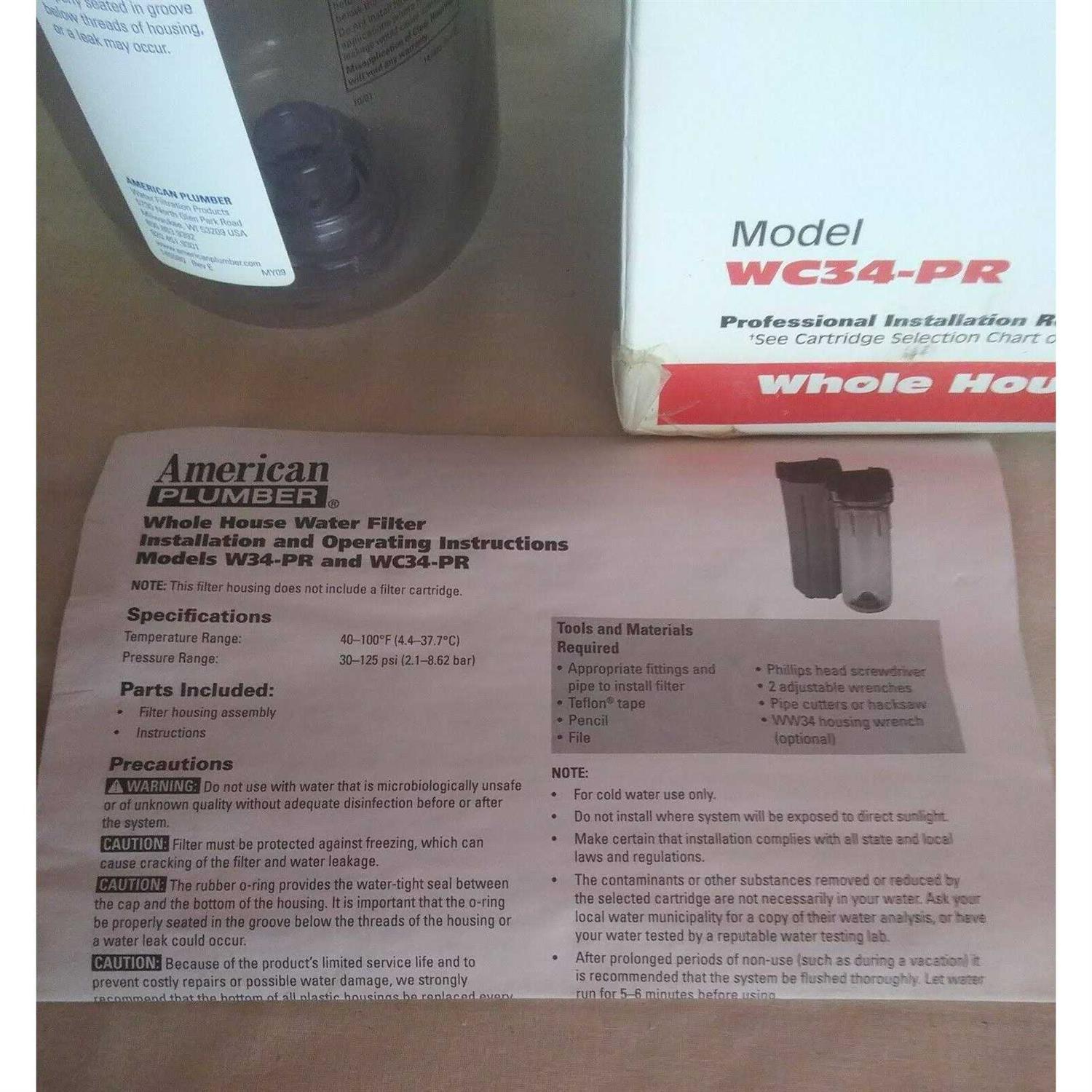 American Plumber WC34-PR Standard Clear Housing with Pressure Relief Button - Cheap Fitting