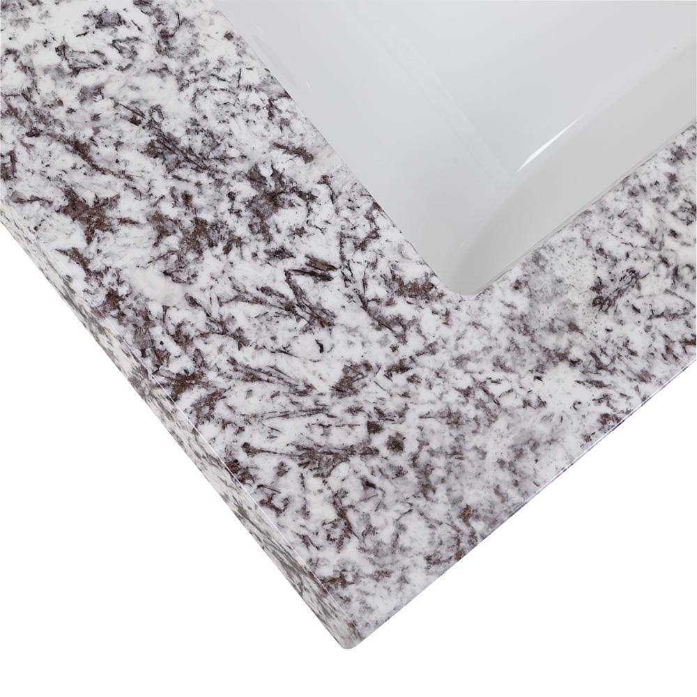 Home Decorators Collection 22 in. D Stone Effects Cultured Marble Vanity Top in Bianco Antico with Undermount White Sink - Cheap Fitting
