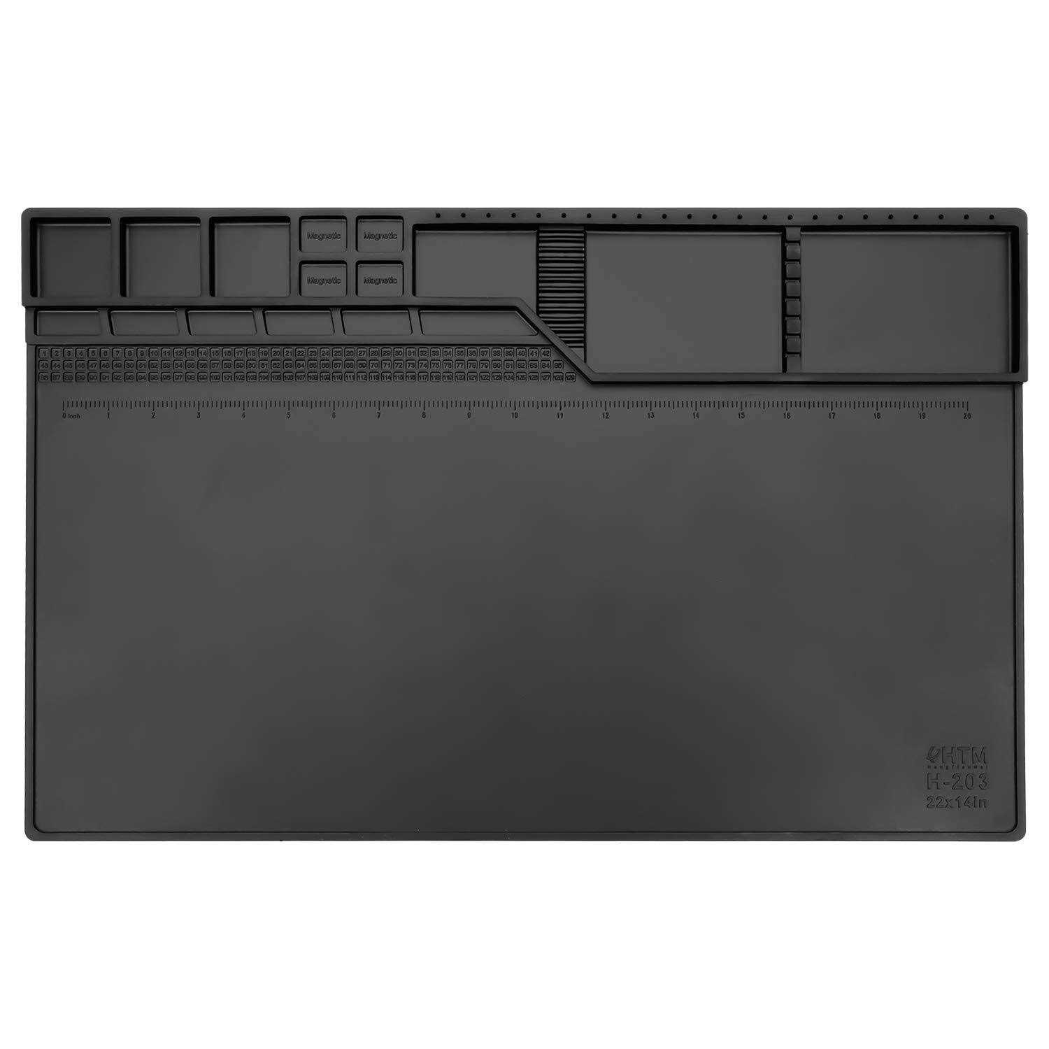 HengTianMei Htm-203 Black Magnetic Repair Work Mat Heat Resistant Large Silicone Soldering Mat Expand Work Area for Soldering - Cheap Fitting