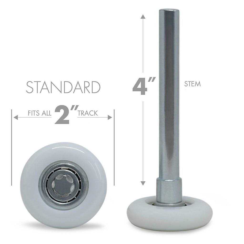 BC Precision Ten Nylon Garage Door Rollers with 4 Inch Stems / 2 Inch Rollers / 13 Balls - Cheap Fitting